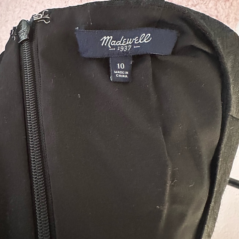 Madewell Jacquard Brocade tailored Mini dress in Black - Size 10 - Picture 2 of 6